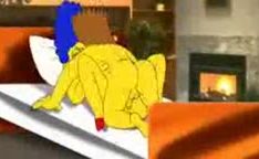 Marge Simpson traindo Home com outro na cama