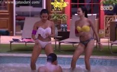BBB17 com Emilly e Mayla gostosas rebolando na piscina