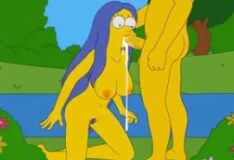 Marge Simpsons chupa estranho no parque